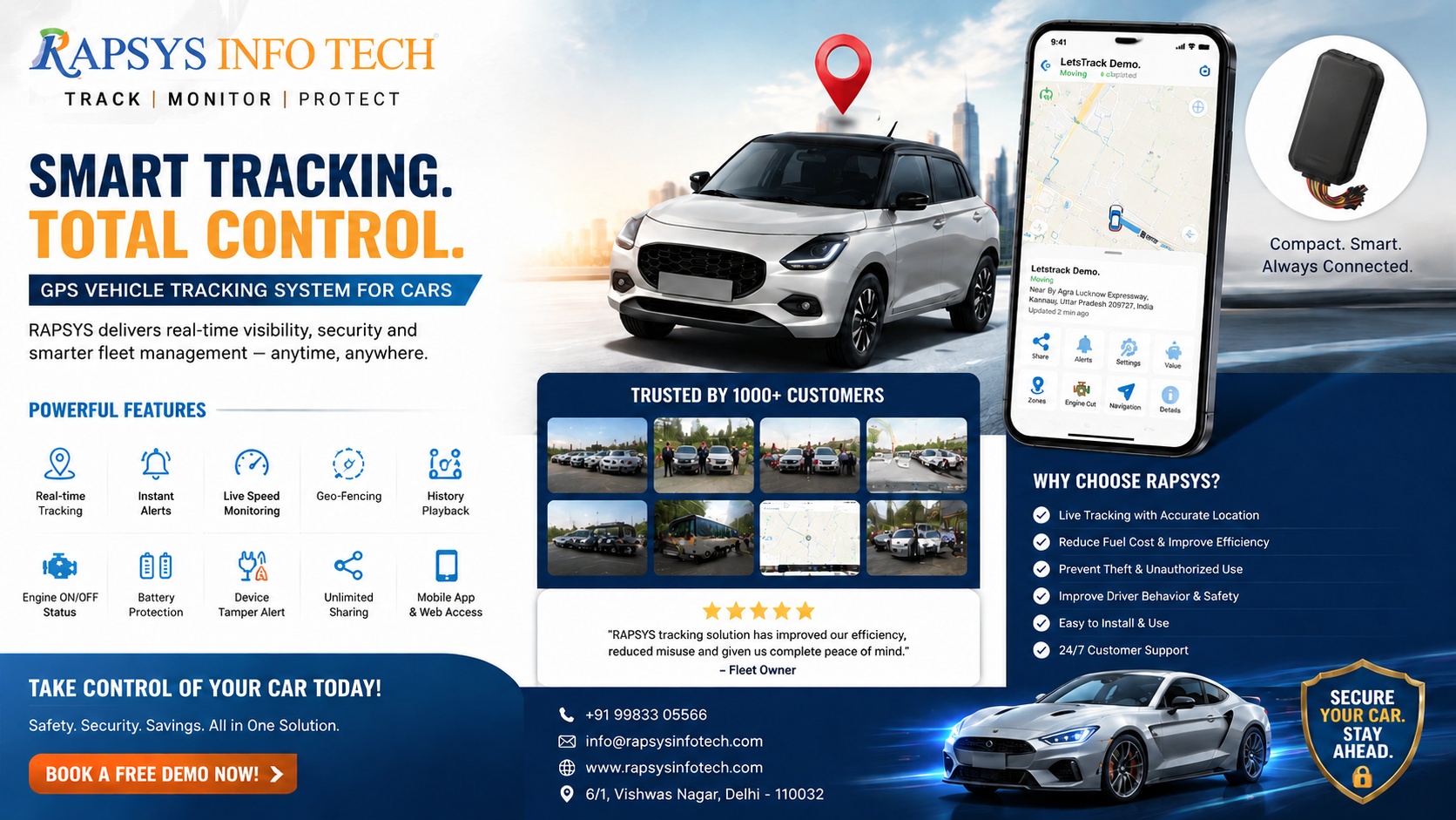 Ford Figo GPS Tracking: Fun-To-Drive Hatchback Anti-Theft Protection & Remote Engine Lock